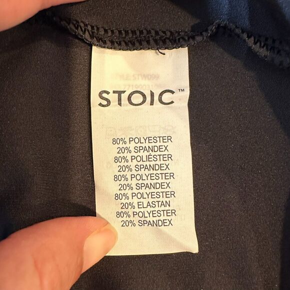 NWT Stoic Y Strap Crop Top Black Size L Racerback Activewear Gym Lounge Preppy - Picture 5 of 6